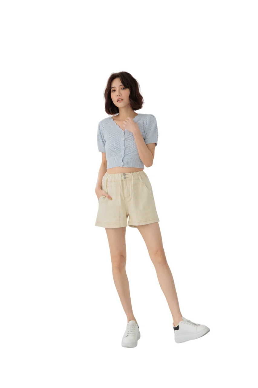 Latest Girls Fashion Super Stretch Jeans Street Mid Waisted Short Jeans For Summer