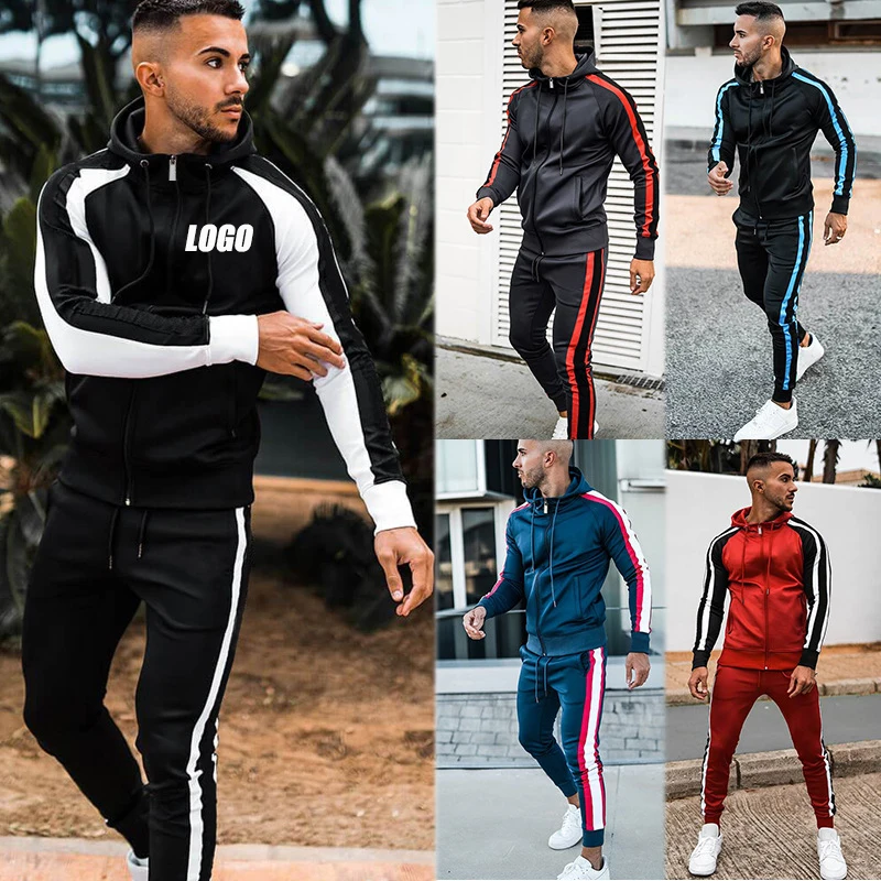 custom logo thick velvet men winter designer famous brands jogger sweatsuits sets bulk