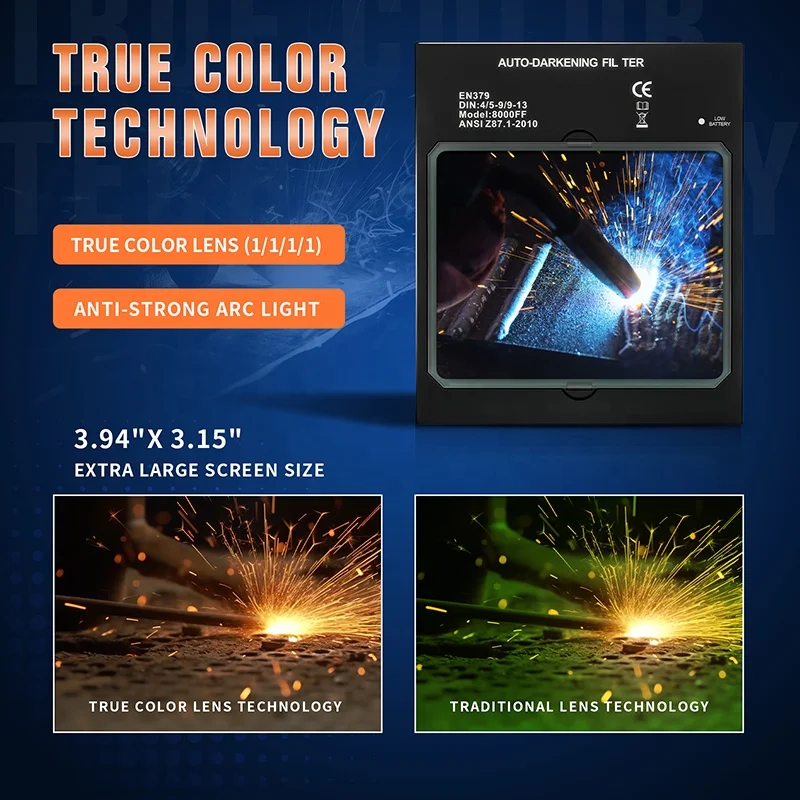 TRQ Arc Welders 100*80 mm Solar Power Test Grinding Function Filter Meets Darkening Filter lens