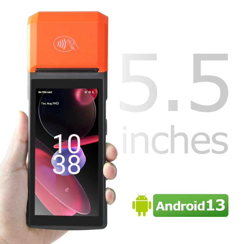 New Android 13 8 Core Handheld Smart POS Printer Mini handheld billing machine Machine Touch Screen cash register