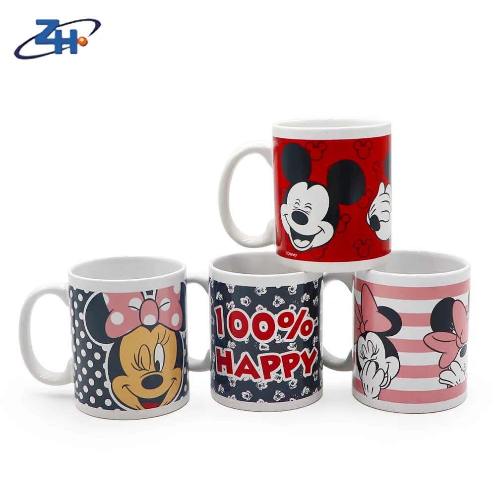 Custom 11oz Ceramic Cup Wholesale 11oz Brand Cartoon Decal Ceramic Souvenir Mug Mugs Contemporary Sustainable Business Gifts