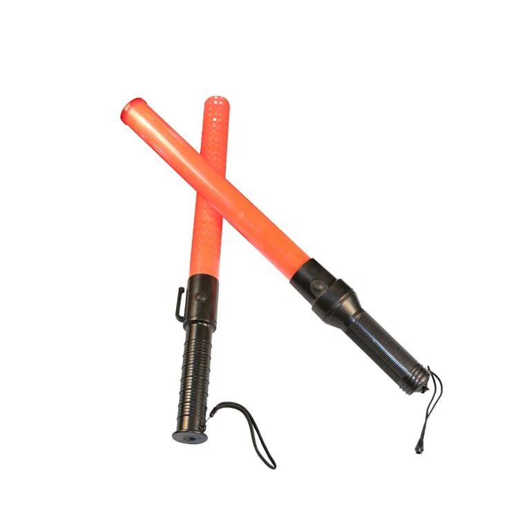 High Brightness Dry Battery 29cm Length Green Color LED  Alternating Flashing Safety Signal Wand Traffic Baton Light