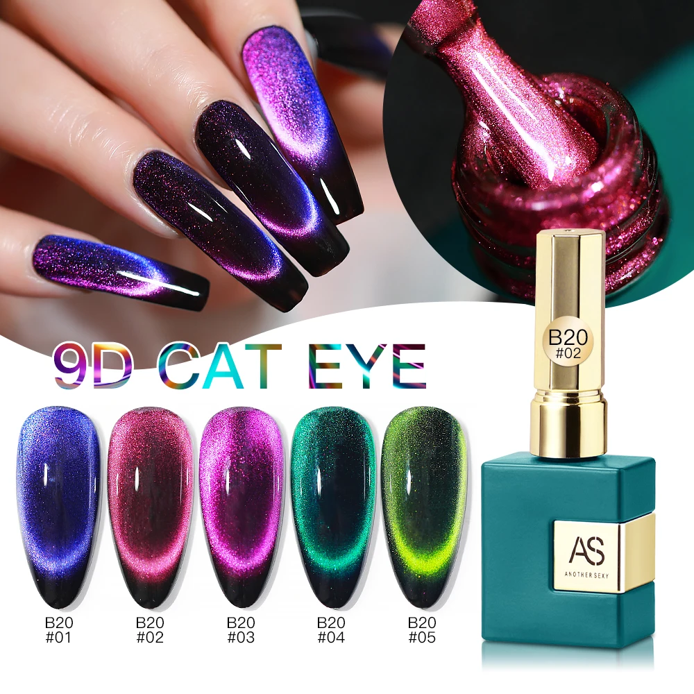 AS Cat Eye Nail Gel Polish 9D Private Label Magnetic Gel Polish Galaxy Chameleon Effect Soak Off Salon Manicure Varnish