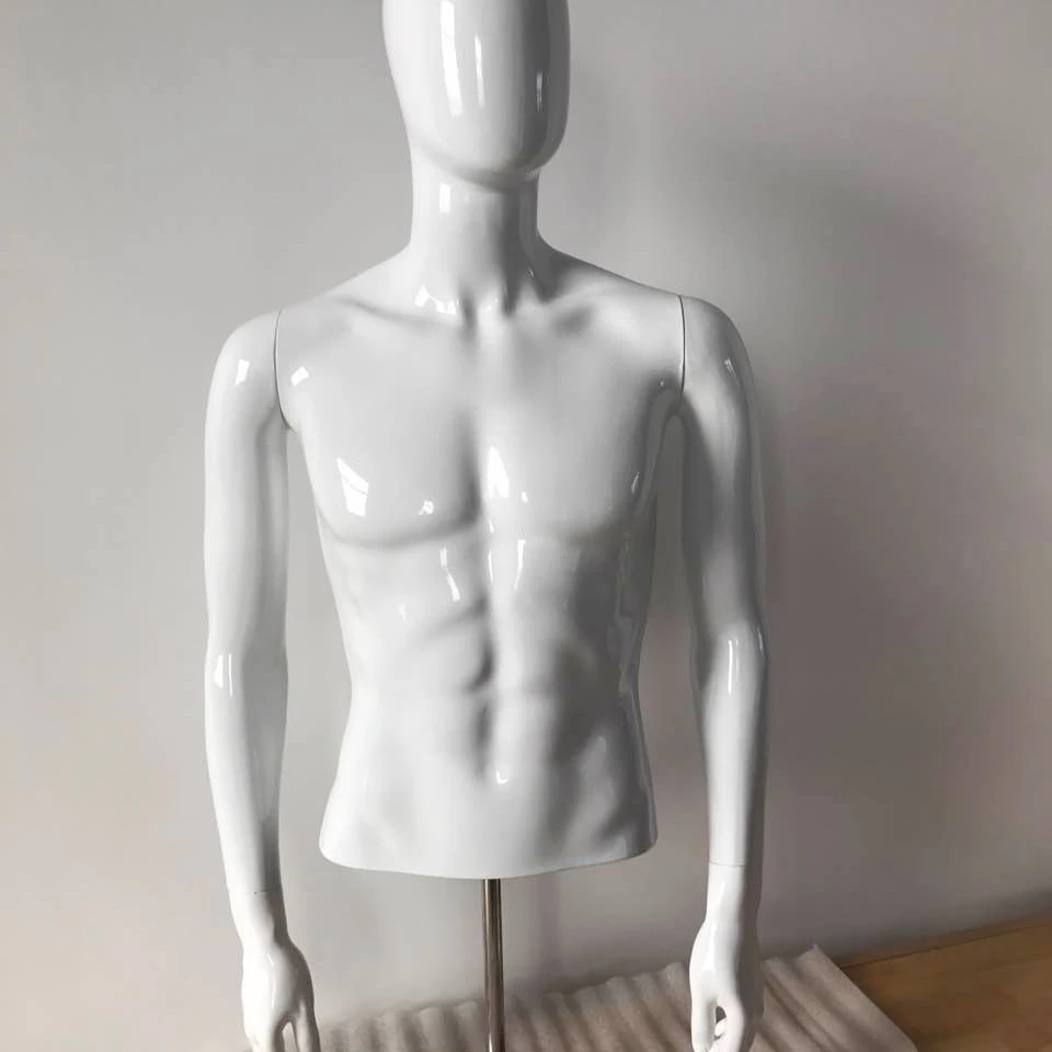 Wholesale cheap plastic upper body mannequin half body male mannequin with base torso mannequin