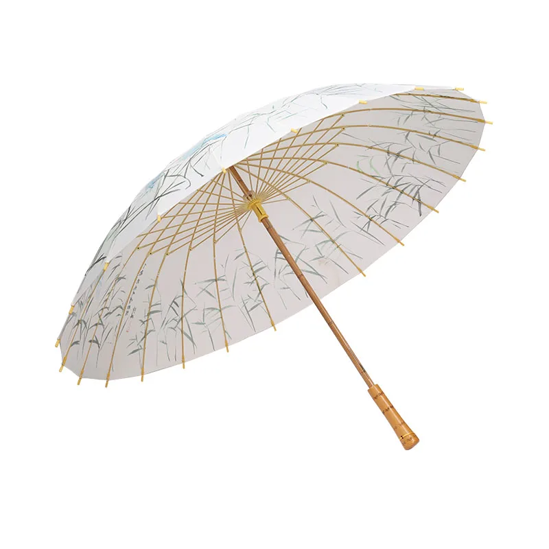 Custom Chinese China umbrella style decoration DIY blank bamboo umbrella white paper umbrella