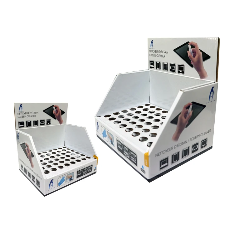 POS table tray cardboard display rack bottles countertop corrugated retail display box packaging