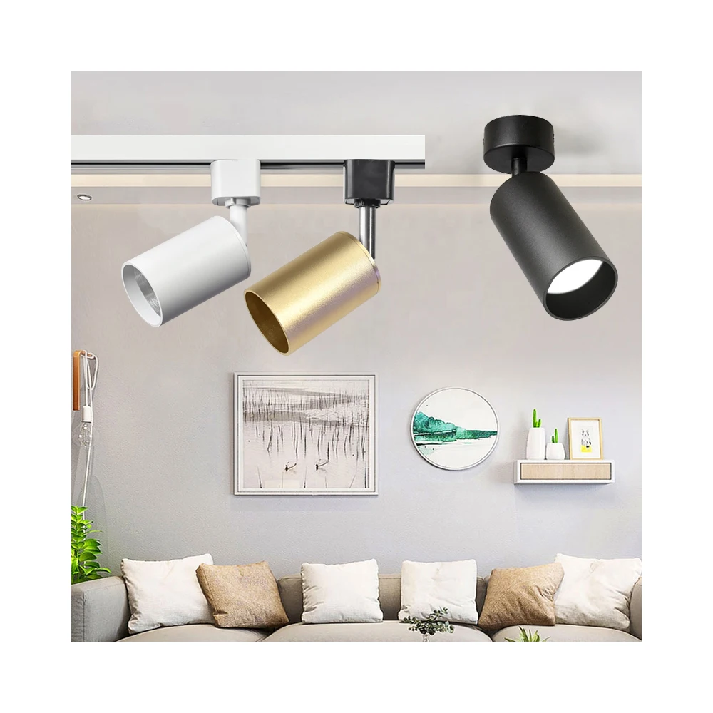 Gold Spot Light Commercial Store Aluminium LED Track Light GU10 Surface Mounted Adjustable Ceiling Gold LED Track Light Fixture