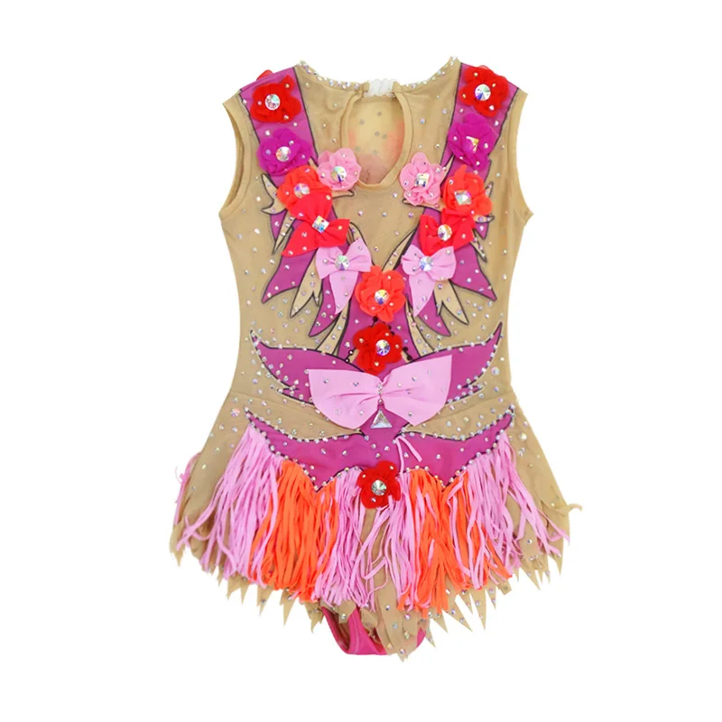 gymnastics leotards velvet kids t leotard mens artistic gymnastic tassel fringe dance costume cgeep rhythmic jumpsuit