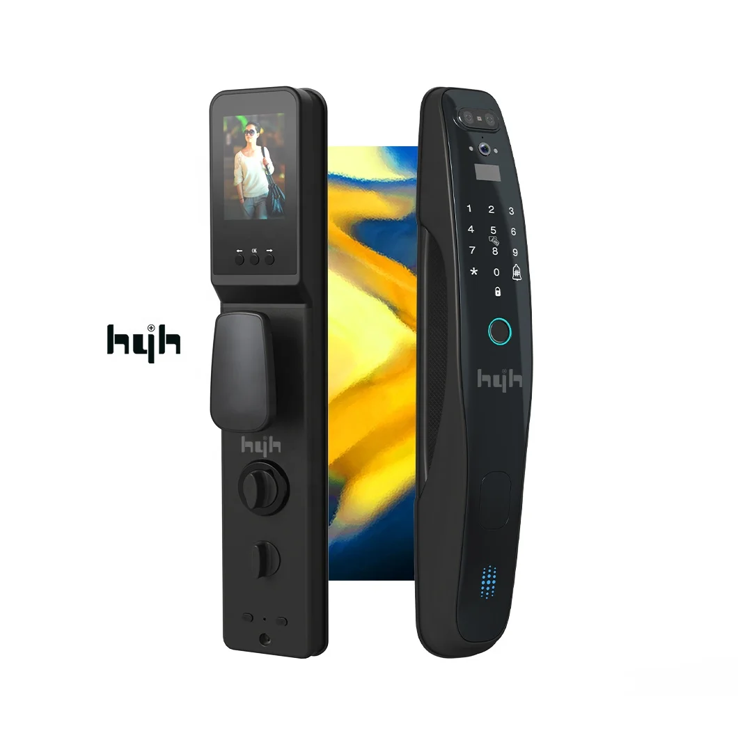 hyh Factory Competitive Price 3D Face Recognition Tuya WIFI APP Control Fingerprint Automatic Smart Lock For Home Main Door
