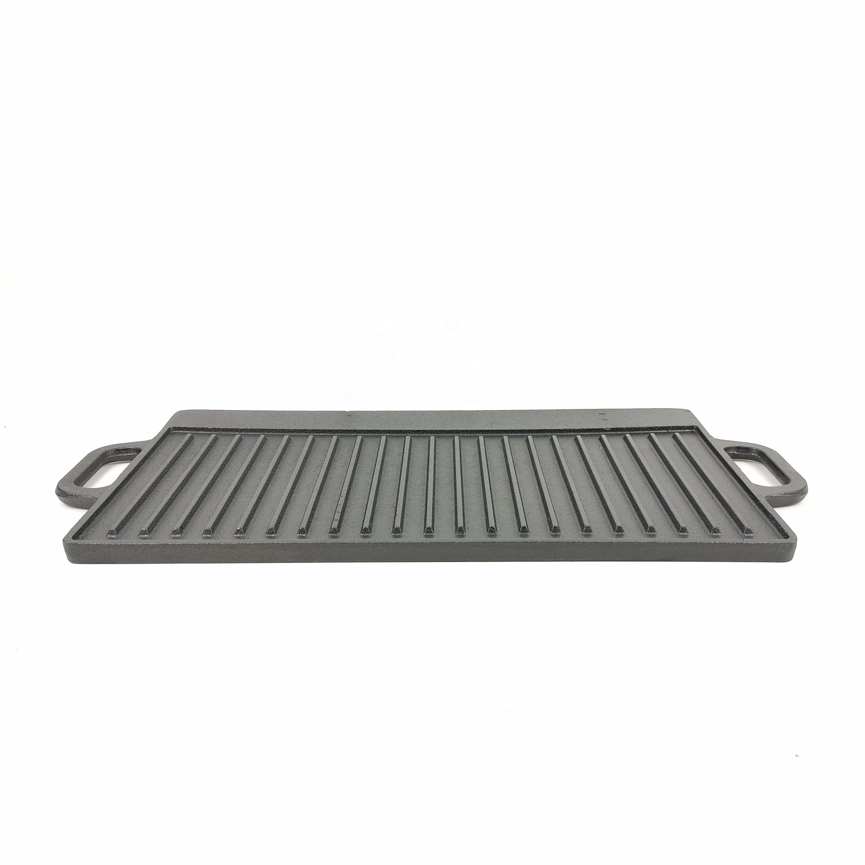 Non Stick 51cm Cast Iron Griddle Plate Fry Pan Grill BBQ Rectangular Double Griddle For BBQ