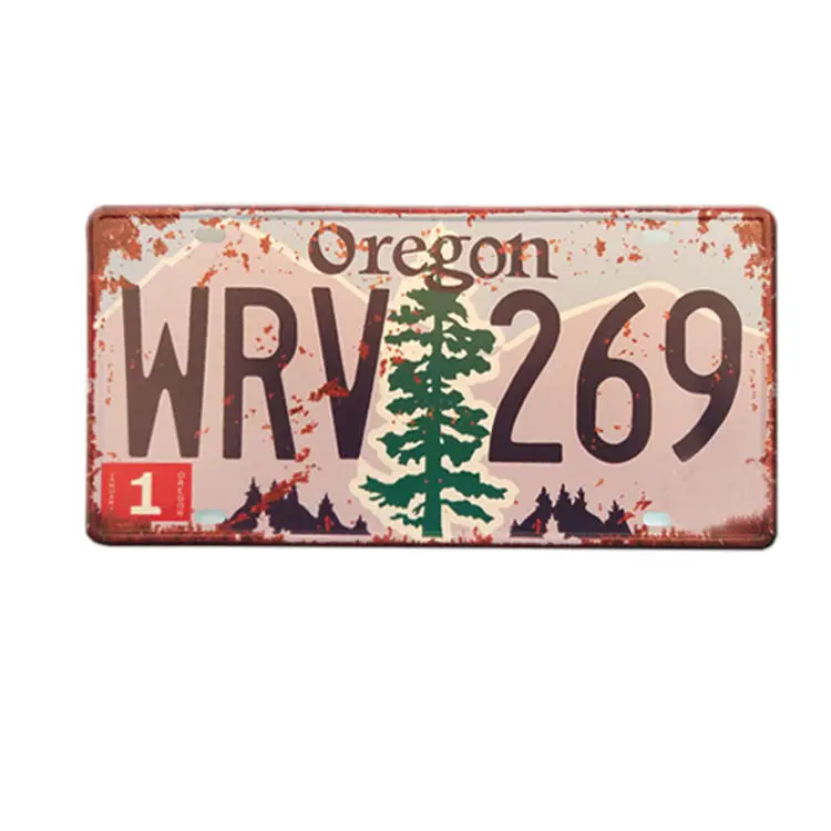 Factory Direct Sale Embossed Number Aluminum Sign Decorative License Plate Tin Sign Metal Plaque For Car Decor