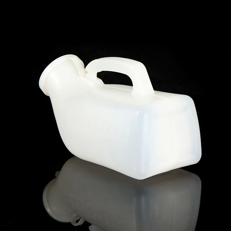 Portable male urine test bottle for hospital with hanging lid