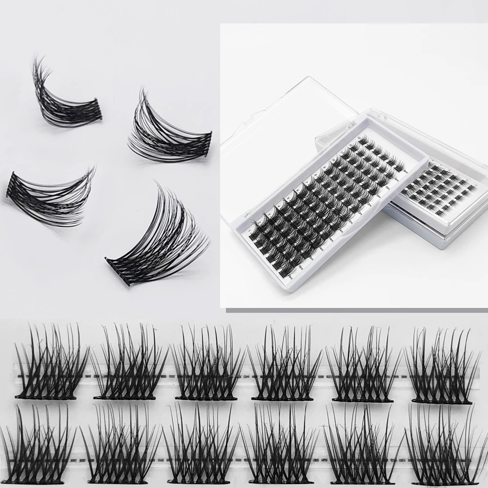 Wholesale Diy Lash Extensions Small Cluster Natural False Eyelashes Wispy Fluffy Grafting Segmented Cluster Lash Bond And Seal