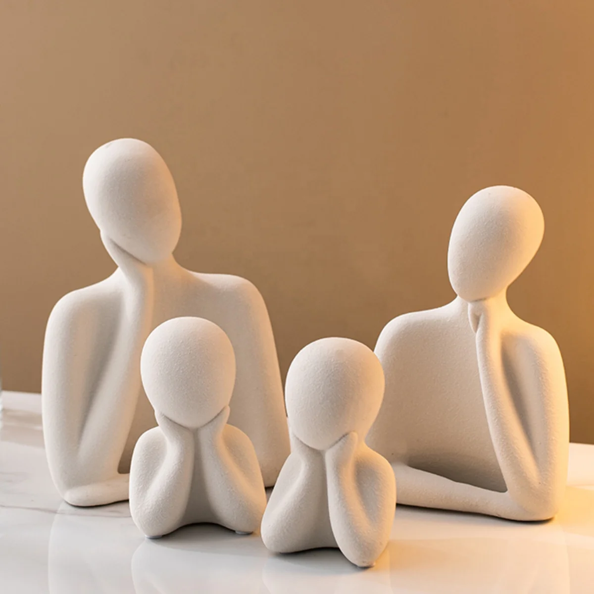 Couple Statue Abstract Family Statue Ceramic Modern Art Table Decor Home Decor White Ornaments