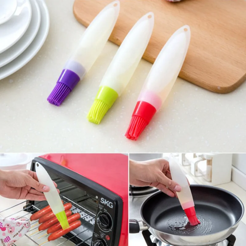 Newest High Temperature Resistant Silicone Oil Bottle Liquid Oil Brushes Pastry Kitchen Baking BBQ Brush