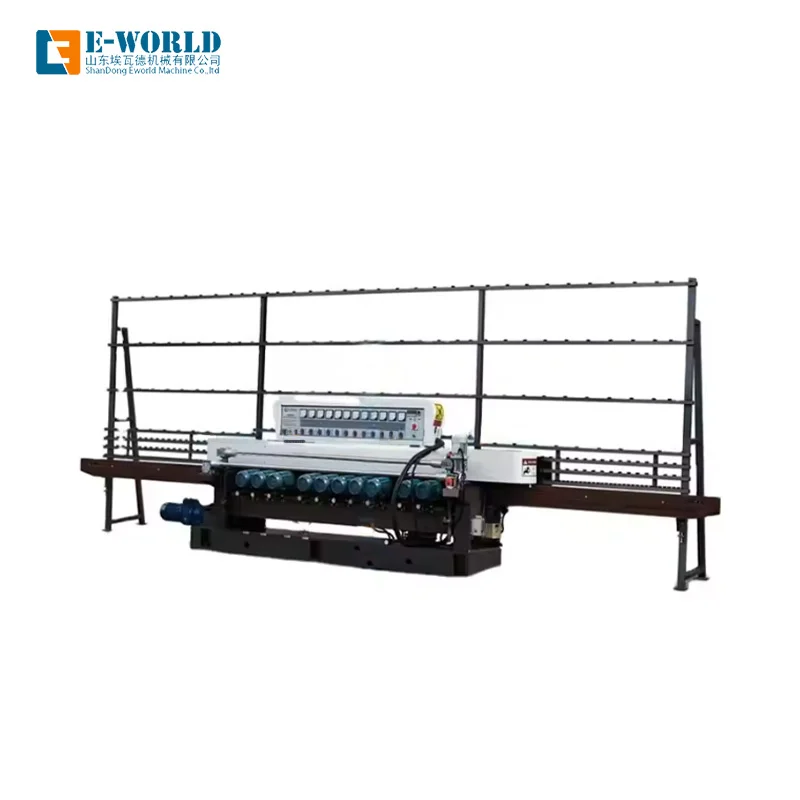 Factory Direct Sale 8/9/10/11 motor CNC Glass Edging Machine Small Glass Edging Polishing Beveling Machine With Reasonable Price