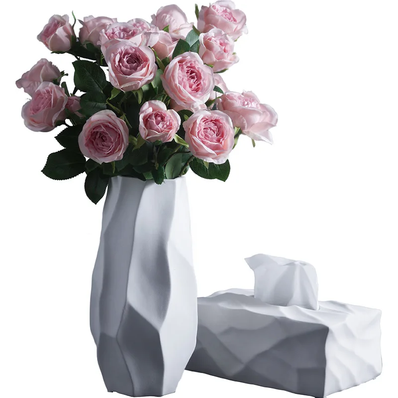 Jingdezhen ceramic vase flower art combination living room TV cabinet model room table decoration can be hydroponic flower decor