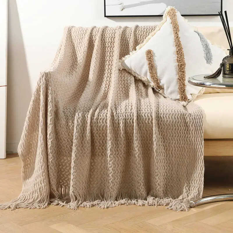 INNERMOR Handmade Cotton Woven Decorative Throw Blanket Plain Cover India White Travel Decor Technics Style Sets