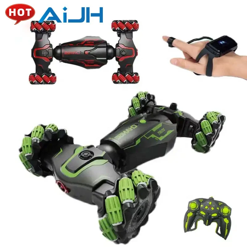 AiJH 4WD Remote Control Car Watch Gesture Sensor Car Rc Auto Double Sided 360 Degree Rotating Tumbling RC Stunt Car