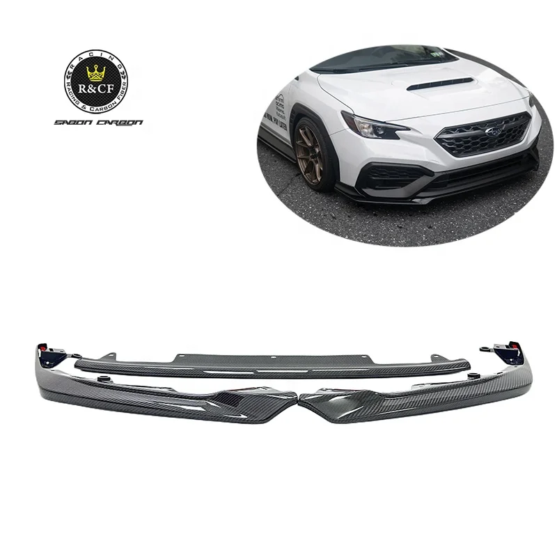 For WRX S4 Front Bumper Lip Spoiler Splitter Carbon Fiber 3-pc Sti-p Style For 2022 WRX S4 JDM Parts