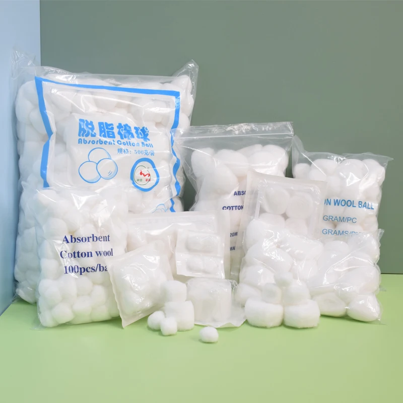 OEM Absorbent soft cotton balls 100% pure Cotton Balls With High Absorbency Whiteness for Surgical use or cosmetic and beauty