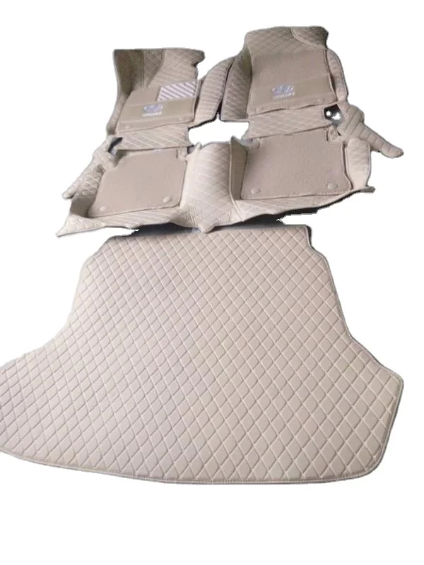 Waterproof full set car floor carpets all season protection leather car mats for hyundai sonata