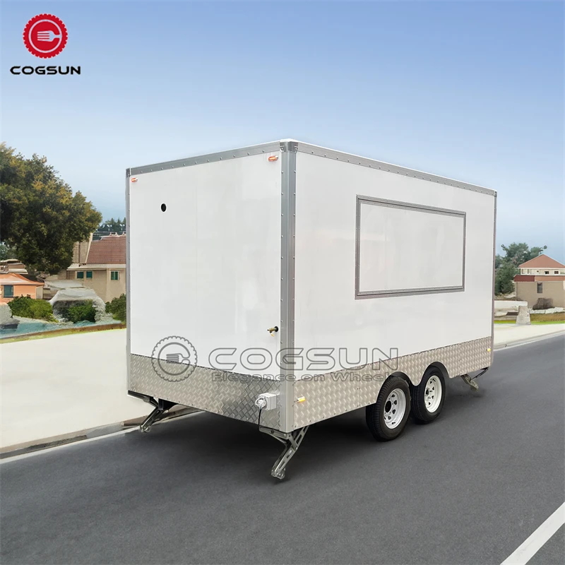 Hot Dog Cart Trailer with Concession Window and Ice Cream Cart for Food Vendors with Mobile Truck Equipment