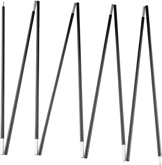 Black Pre-Assembled Aluminum Tent Pole 7001 T6 Heated Camping Tent Pole Replacement Tent Poles