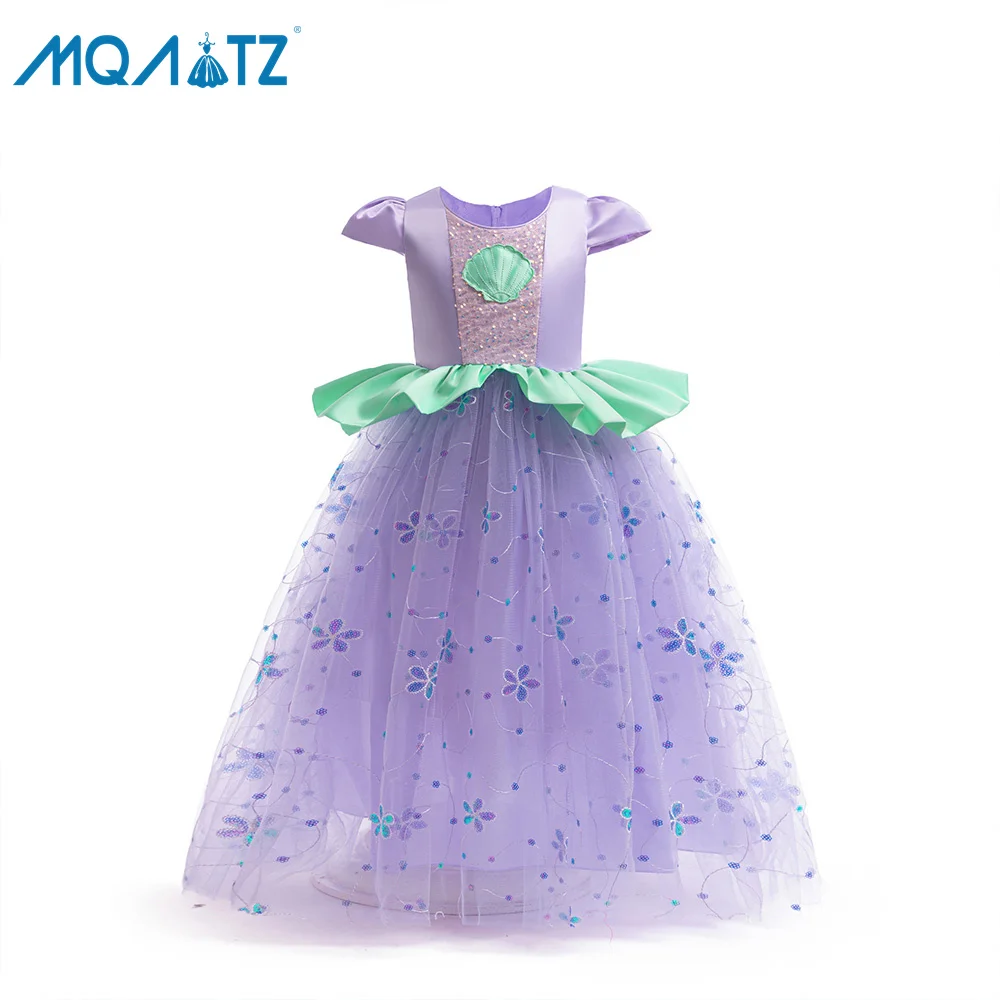 MQATZ Children Fancy Girls Princess Party Dresses Easter Carnival Little Mermaid Costume Kids Halloween Cosplay Dress
