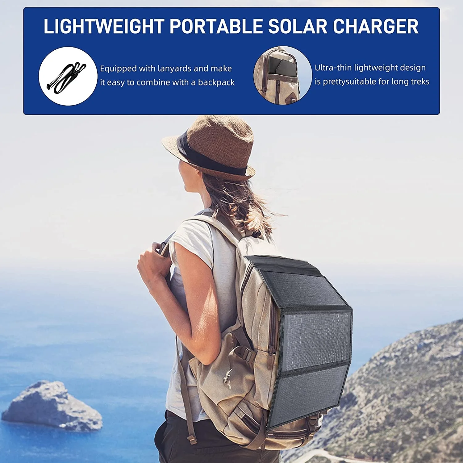 Foldable Portable  Solar Power Bank Panel Charger  5V/9V 20/30 Watts ETFE Monocrystalline Solar Battery Charger