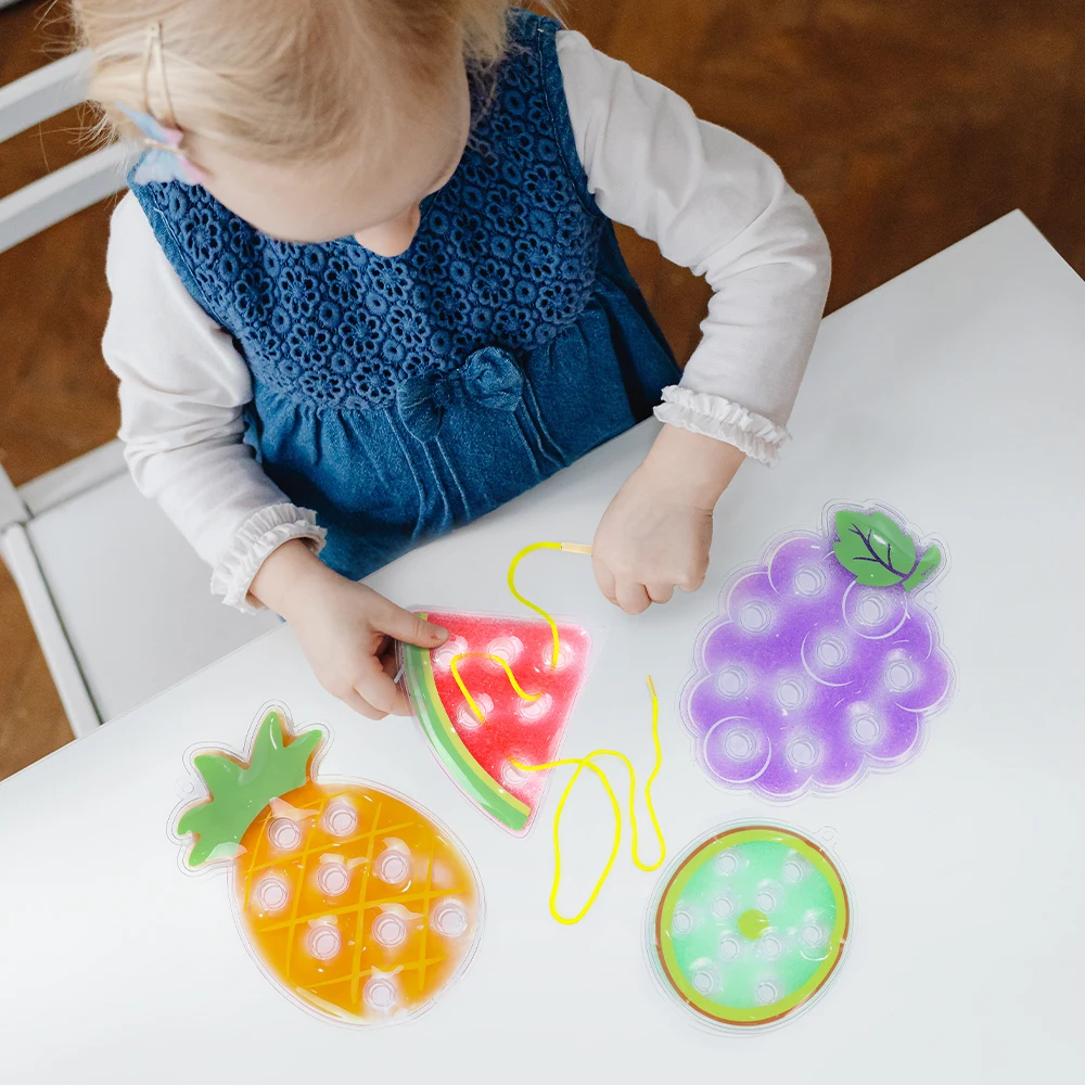 Other Educational Toys Special Need Liquid Shape Jelly Fruit Lacing Set Oil Toy For Autism Kids