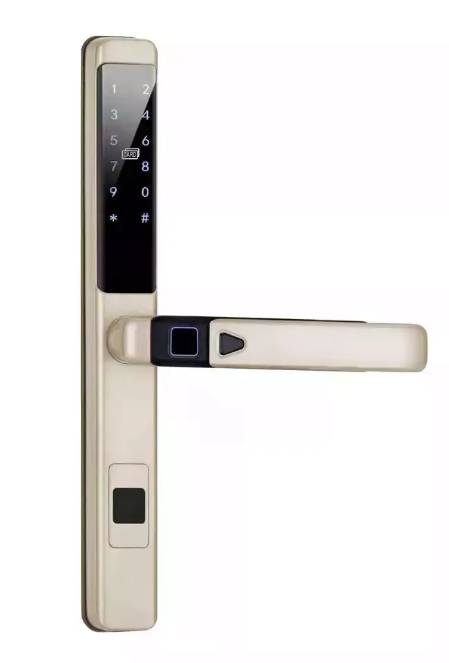 Digital waterproof Outside Sliding Door Handle Password Fingerprint Tuya App Remote Unlock Smart Door Lock