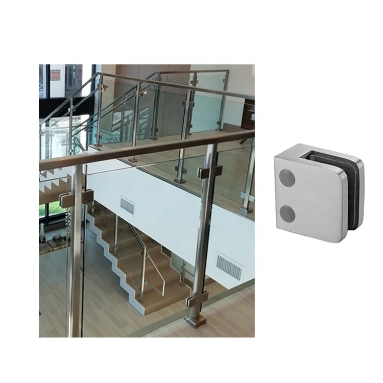 Hot Sale SS304 Stainless Steel Glass Square Glass Clamp stair railing clamp stairs balustrade fitting
