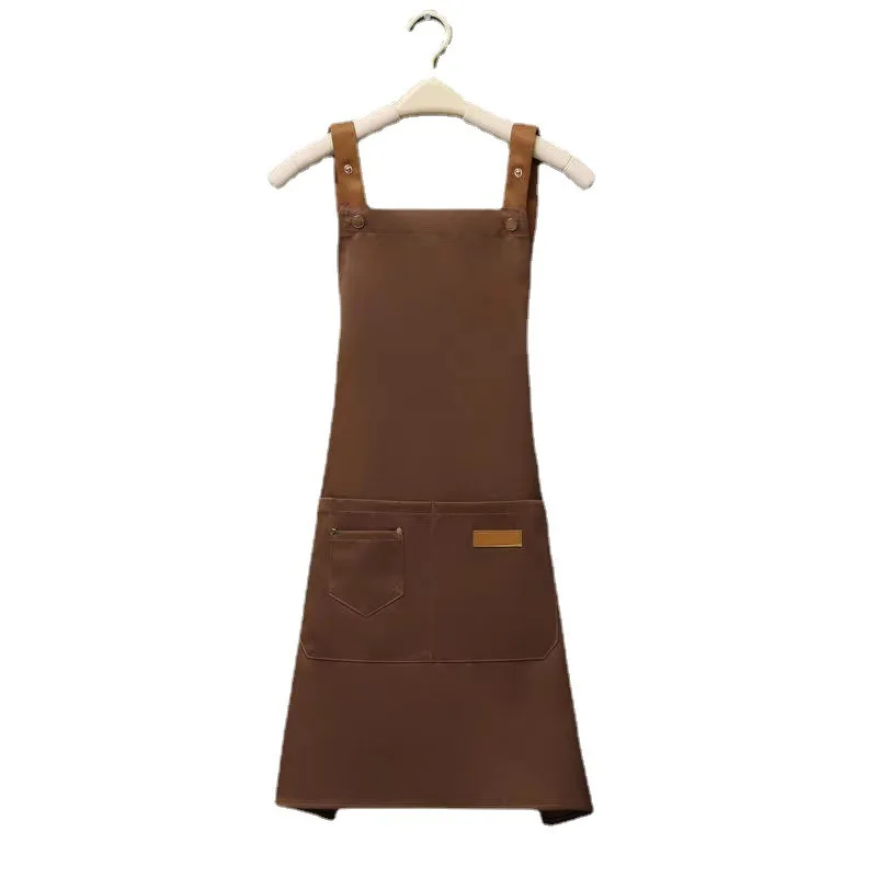 Custom Apron High Quality Pinafore Green Chef Apron Customized Restaurant Logo Waterproof Apron