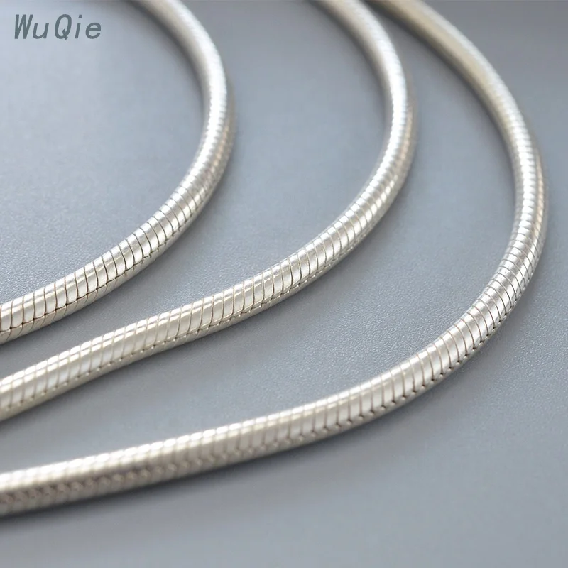 Цепочка высокого качества под заказ, серебряная, круглая, змеиная цепочка, ожерелье