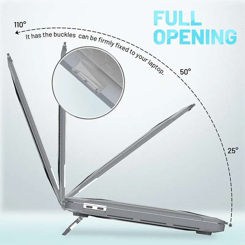 For MacBook Pro 13 2018/2020 new style protective case with foldable kickstand clear TPU bumper rugged anti-scratch laptop cover