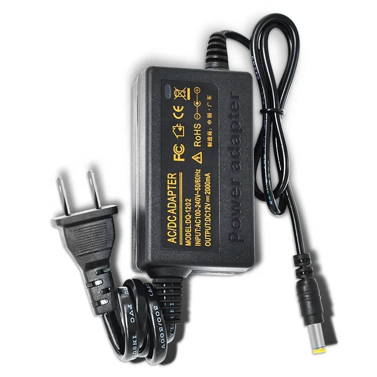 Высокоэффективный 100-240 В Вход AC DC 12v 2a 24w адаптер питания 2,1 мм x 5,5 мм штепсельная вилка с вилкой EU US UK AU