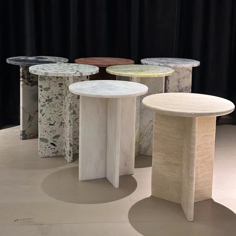 Round center table marble white modern marble furniture design table side purple veins white marble tables