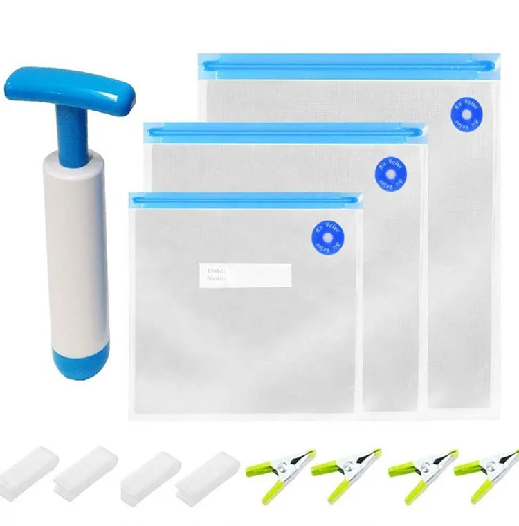 BPA Free air valve mini plastic bag home Reusable food vacuum bag