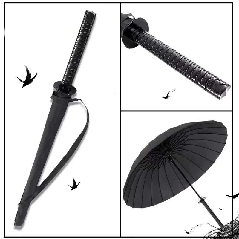 Japanese creative personality samurai automatic rain and sunshine sword anime business umbrellas