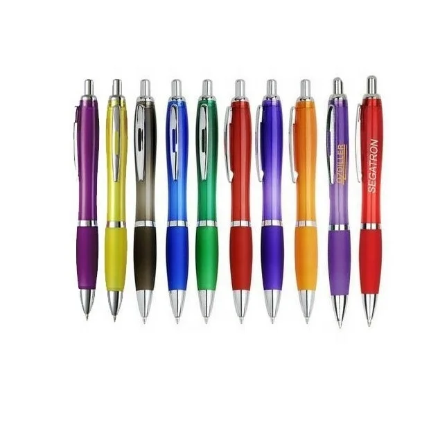 2022 Ballpoint pen new design soft surface cheap promotion plastic ball point pen with soft cover pen body with logo print