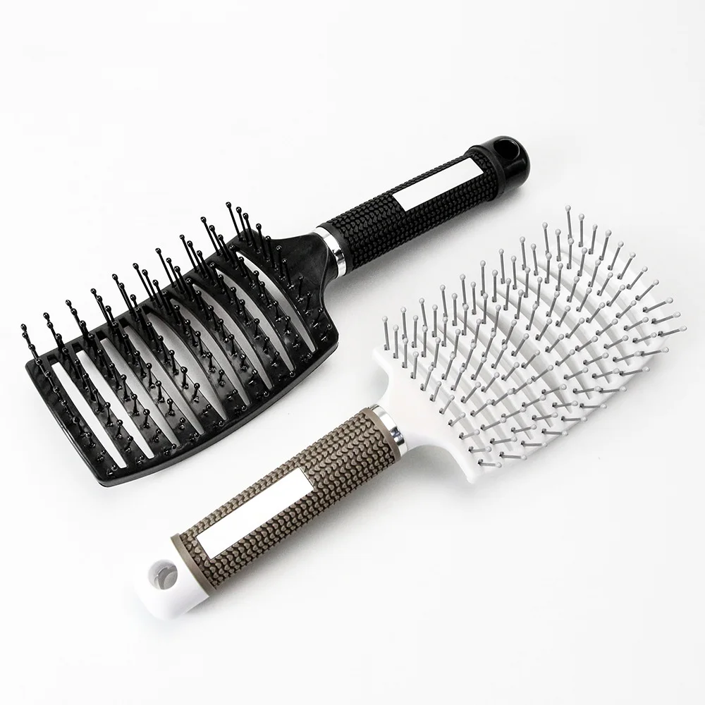 Classic Heat-Resistant  curved vent hair brush with nylon ball point bristle Detangler hair brush