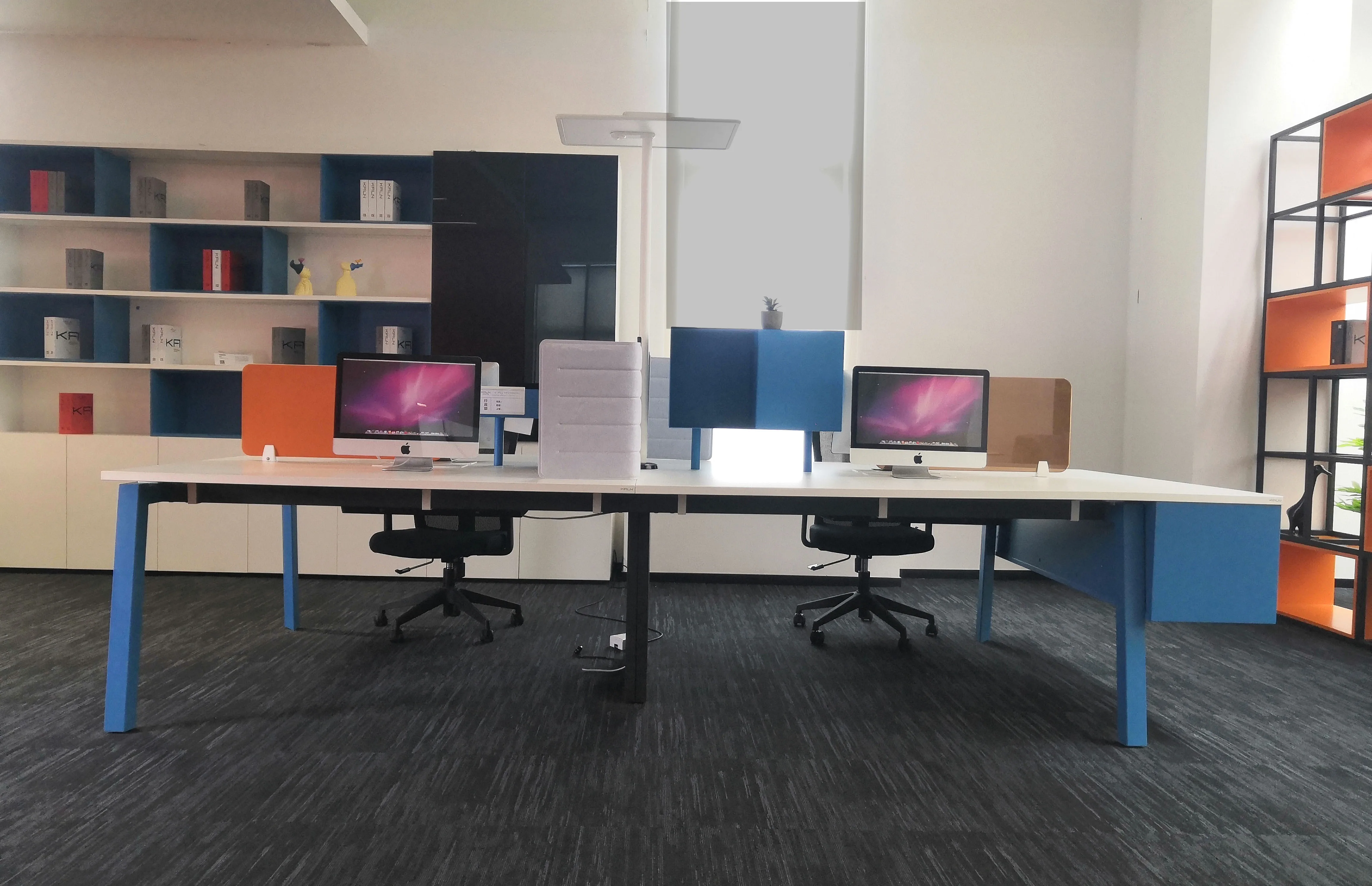 Office Desk Partition Acoustic Desk Divider Screen Linear Shape Office Cubicle Design Table