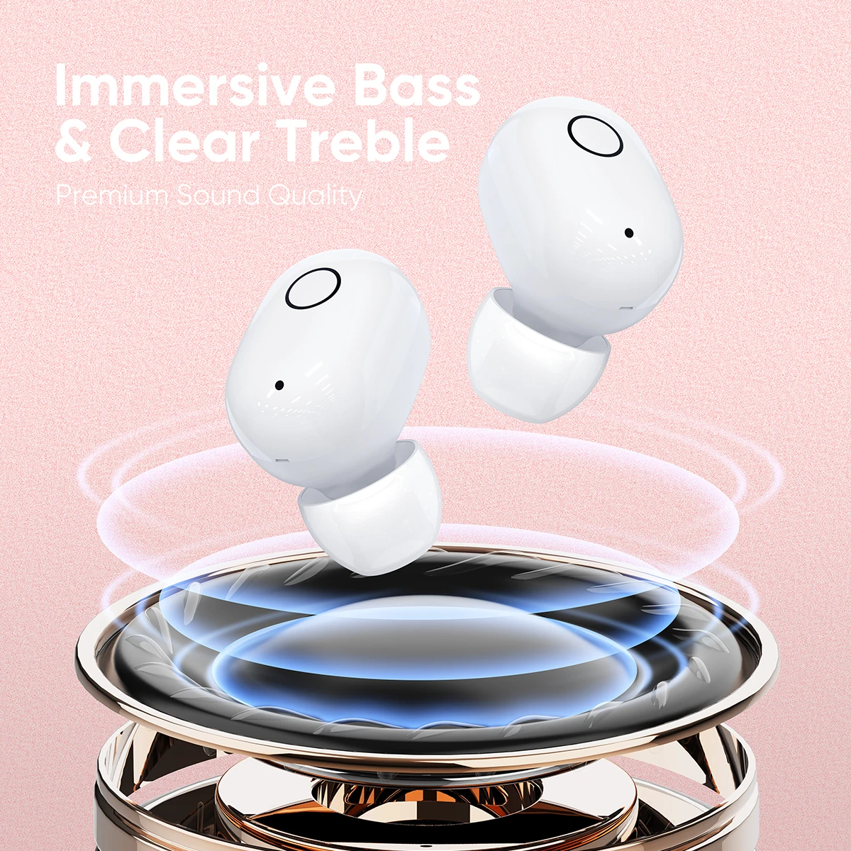 VIDVIE Mini Earphone TWS Headset Deep Bass Stereo Earbud Touch Control, Pocket Portable Wireless Headphone