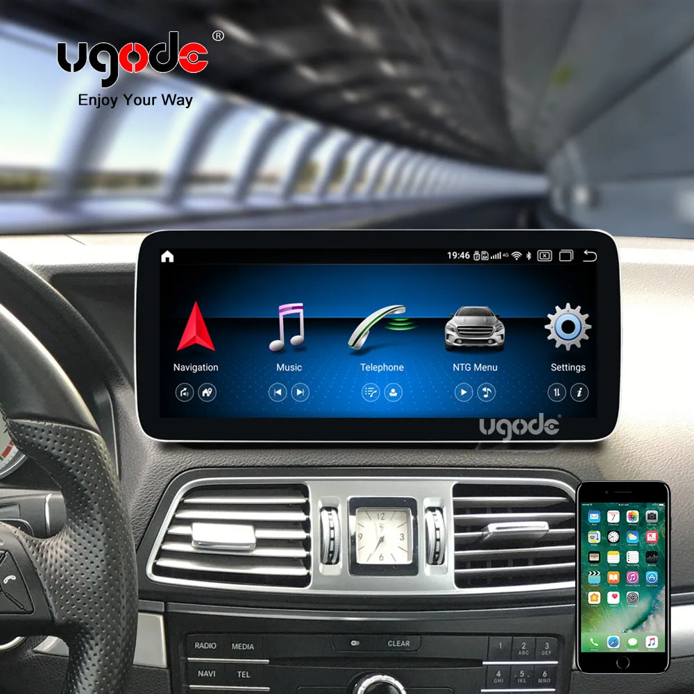 Ugode 12.3 inch Android11 Car Screen Upgrade Display GPS Multimedia for Mercedes Benz E class coupe C207 A207 LHD NTG5.0 15-16