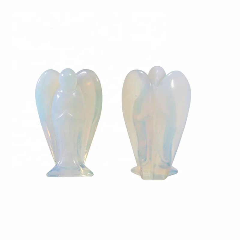 1.5inch  2inch Handmade Healing Craft Angel Statue Carved opal stone Crystal Guardian Angel Figurine