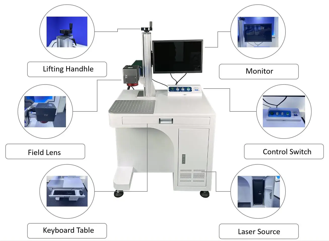 20w 30w 40w 50w 100w Portable Engraving Machine and Laser Engraving Machine