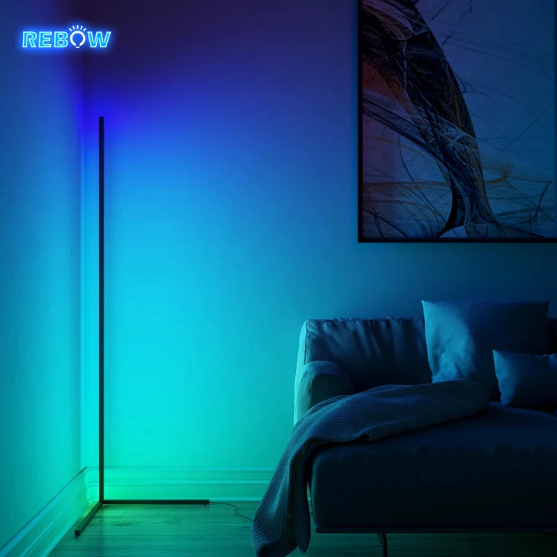  Прямая поставка Современные Напольные светодиодные Угловые лампы rgb с дистанционным управлением в скандинавском