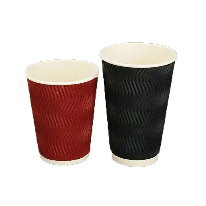 Eco Friendly Products, 2023 7OZ Ripple Wall Cup Logo Printed Disposable Paper Coffee Cups