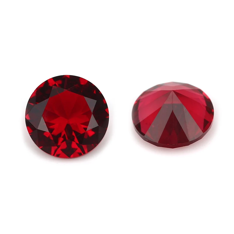 Factory price Wholesale Red Blue Green Colors glass Crystal stones Round shape 5mm in loose gemstone